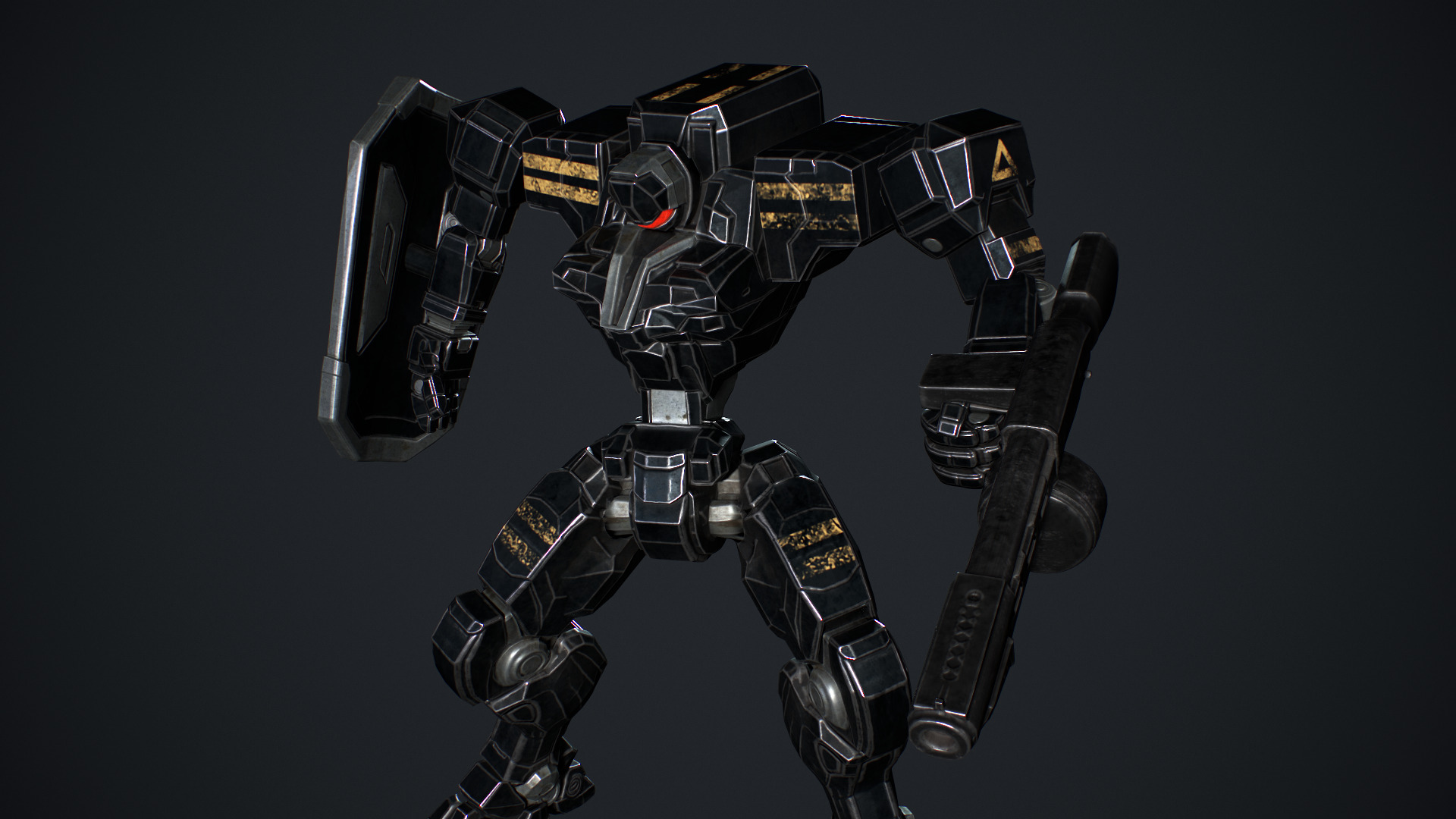 Mech Tank Low-poly 3D model_15