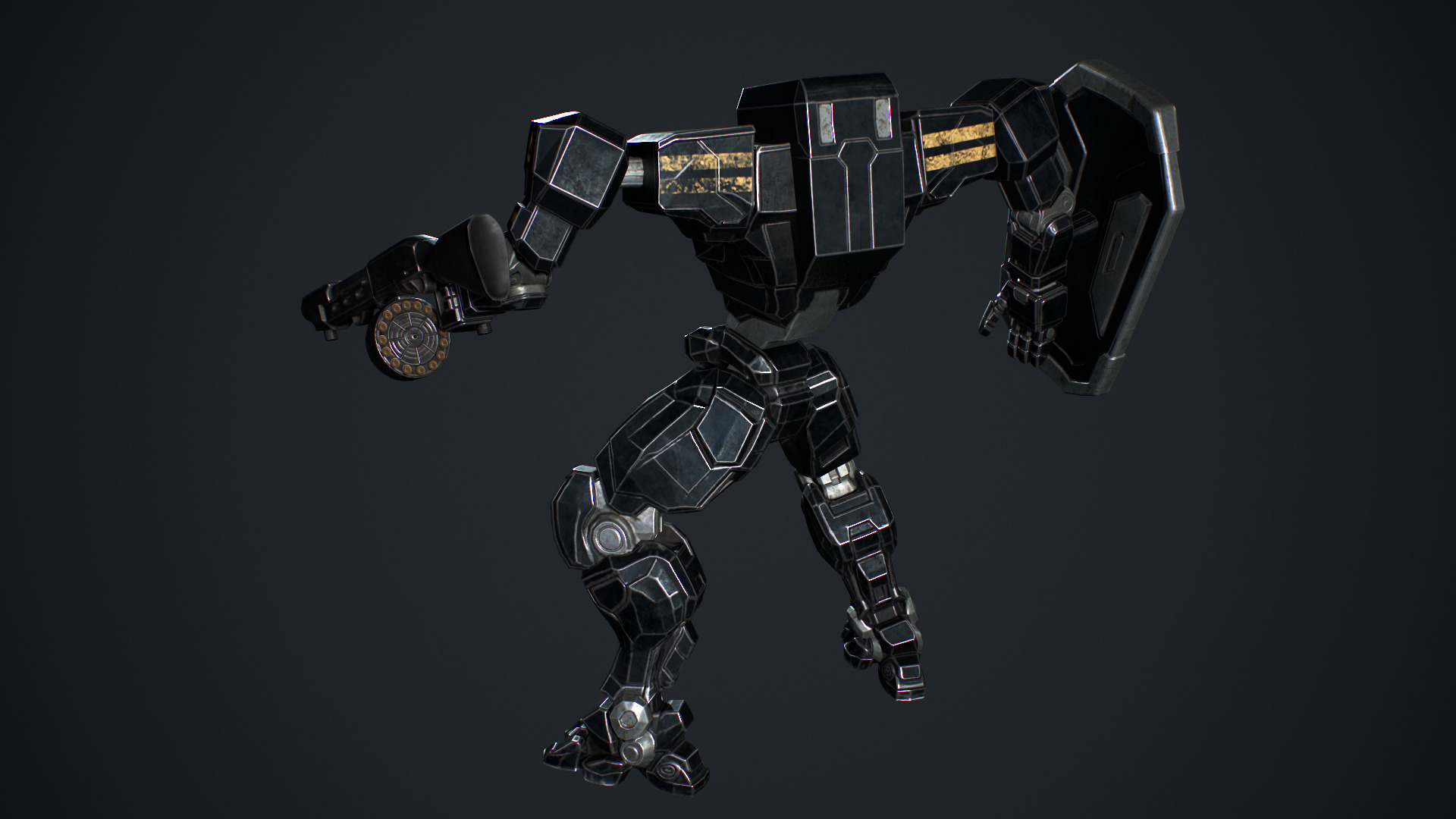 Mech Tank Low-poly 3D model_11