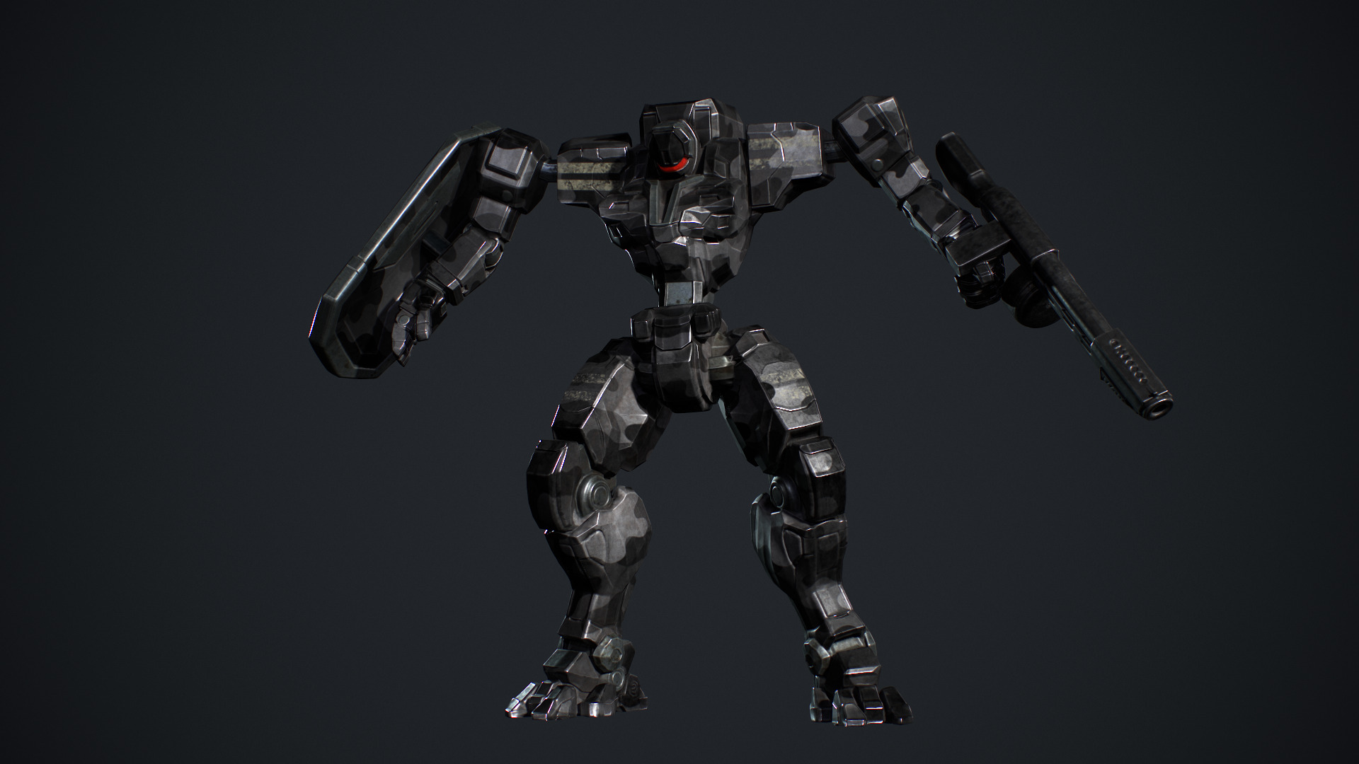 Mech Tank Low-poly 3D model_16