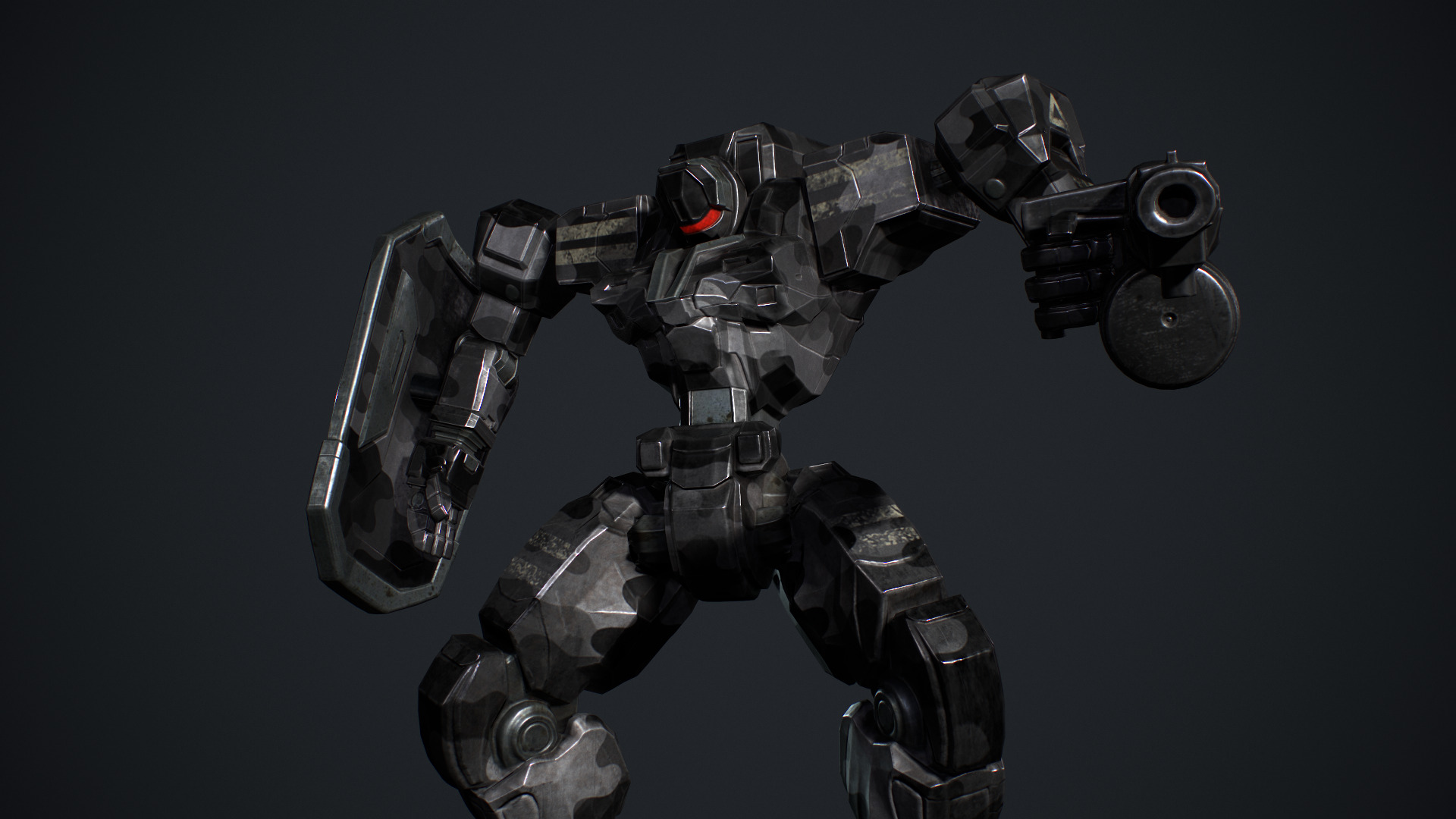 Mech Tank Low-poly 3D model_9
