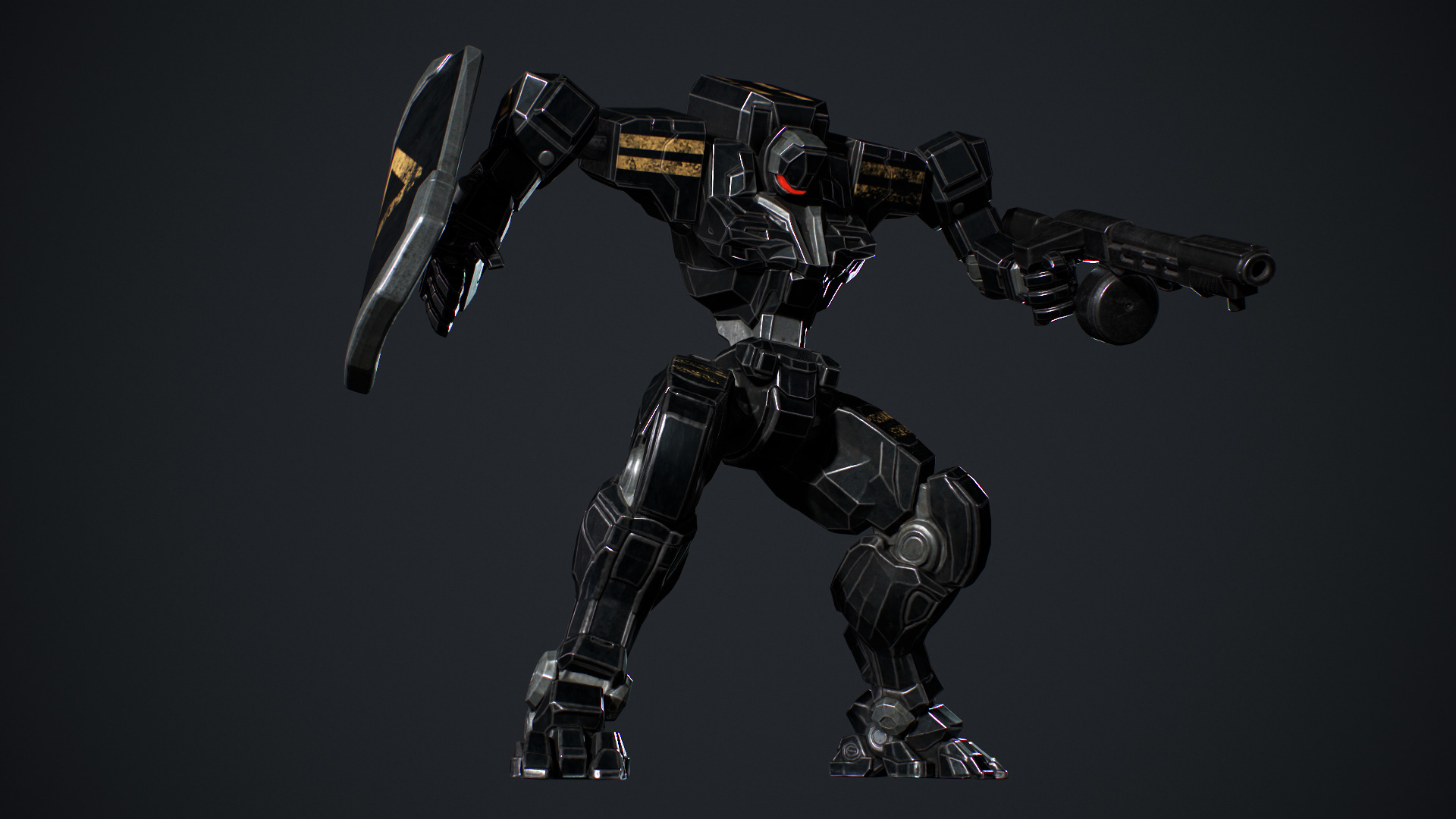 Mech Tank Low-poly 3D model_12