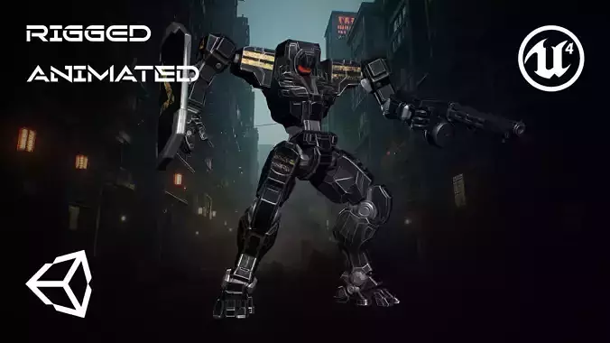 Mech Tank Low-poly 3D model