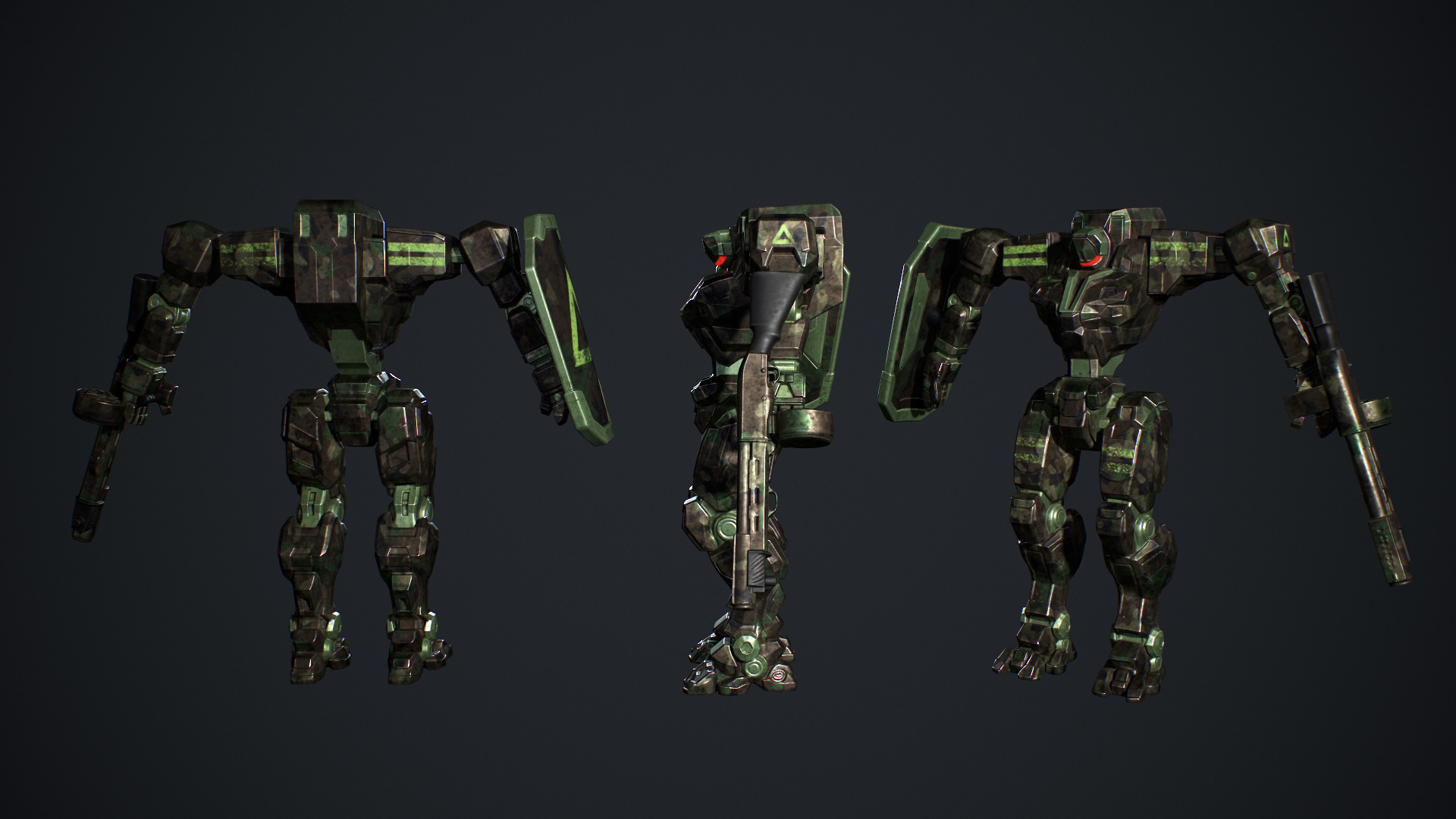 Mech Tank Low-poly 3D model_5