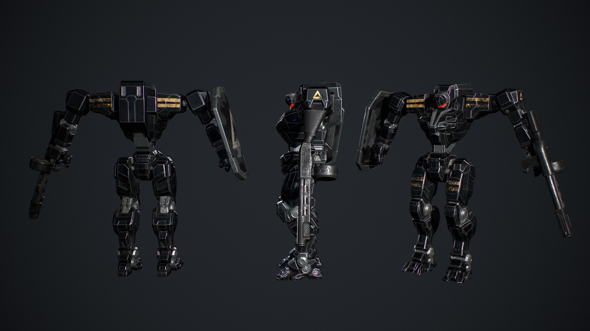 Mech Tank Low-poly 3D model_4