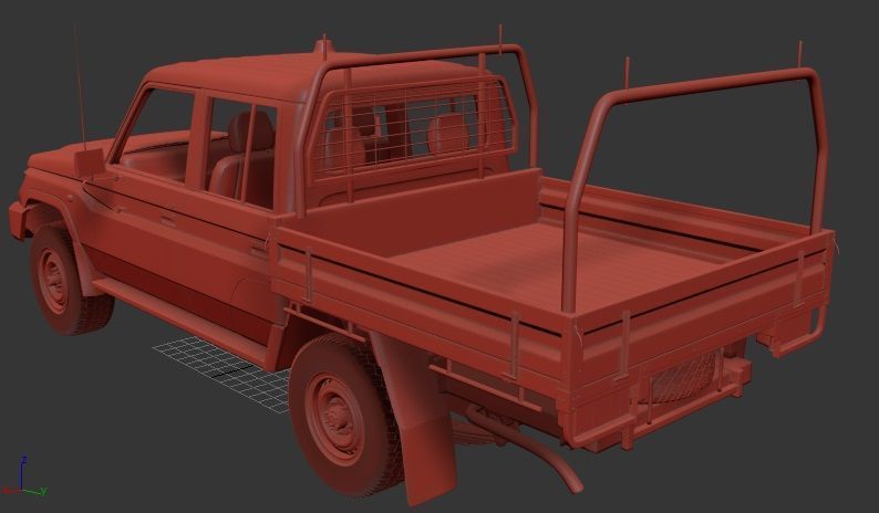 Toyota Land Cruiser J70 DoubleCab Pickup VDJ79 2012 3D print model_2