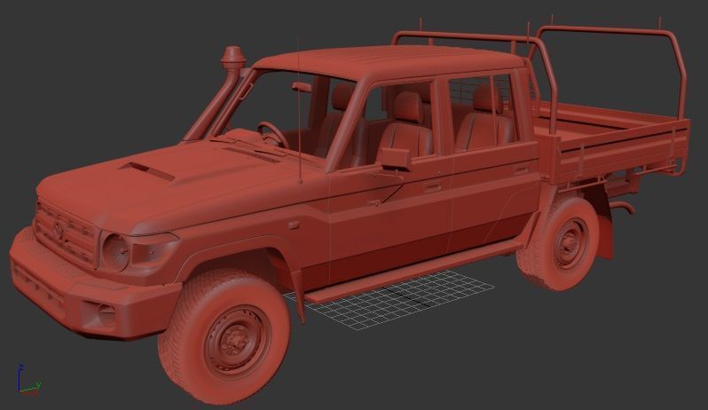 Toyota Land Cruiser J70 DoubleCab Pickup VDJ79 2012 3D print model_1
