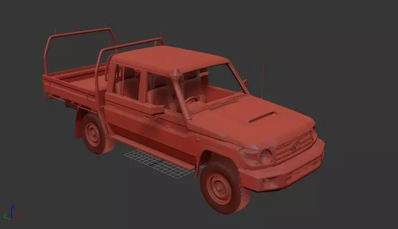 Toyota Land Cruiser J70 DoubleCab Pickup VDJ79 2012 3D print model_0