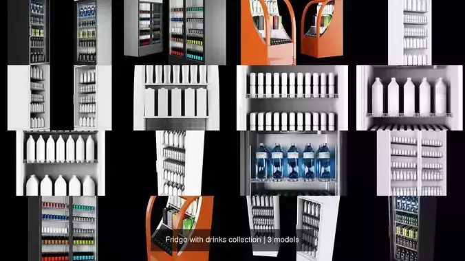 Fridge with drinks collection