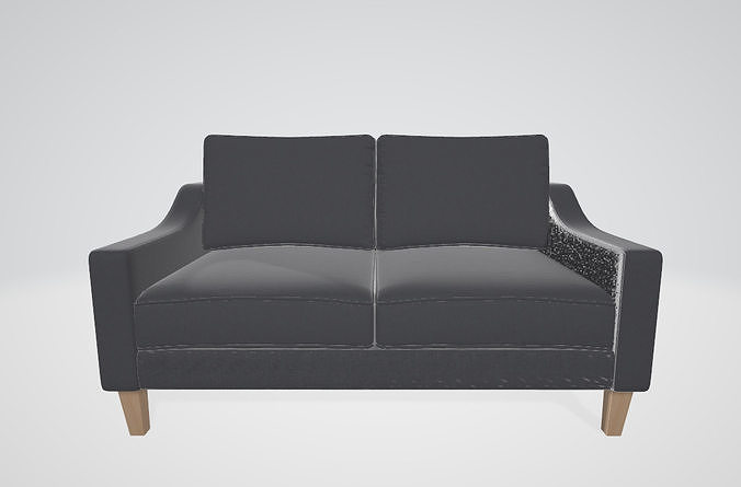 Velvet Upholstered Loveseat Sofa 3D model