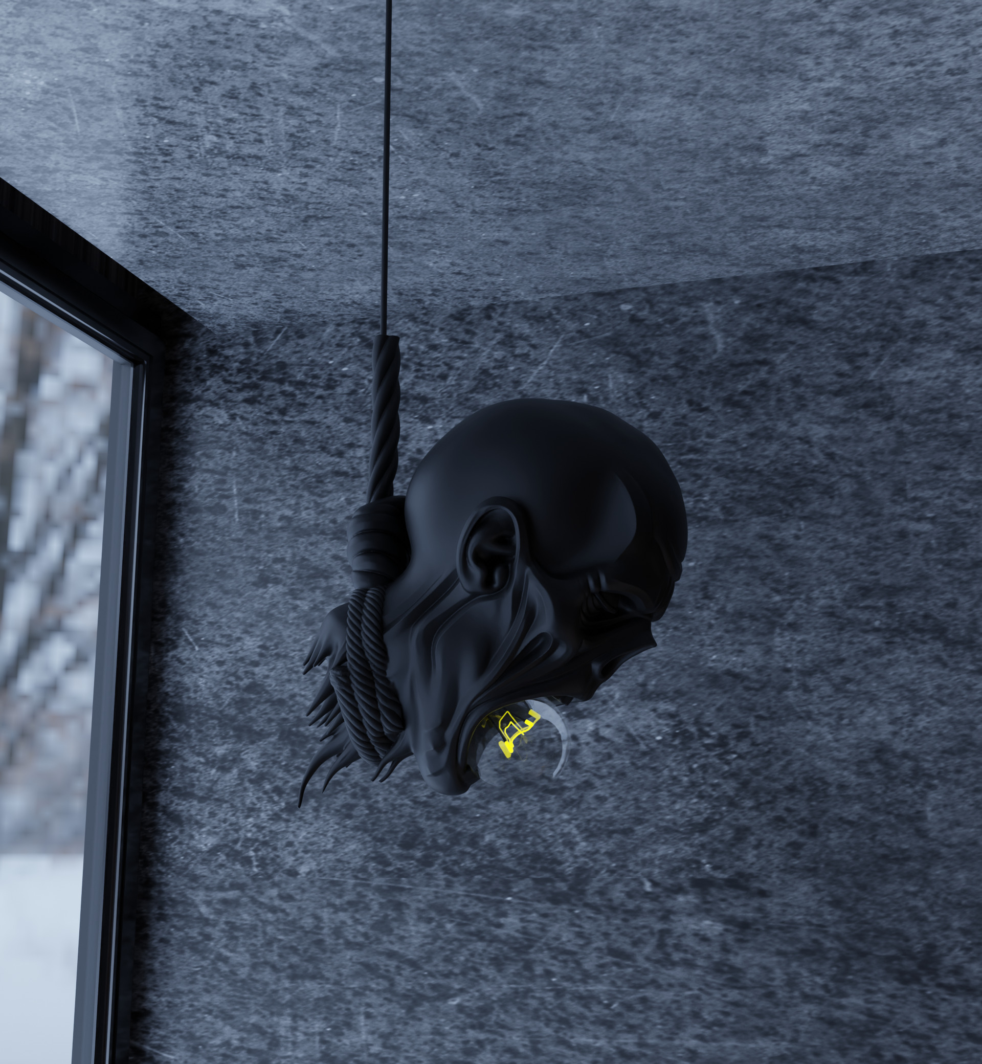 Last Light Hanging Zombie Horror Lamp 3D print model_1