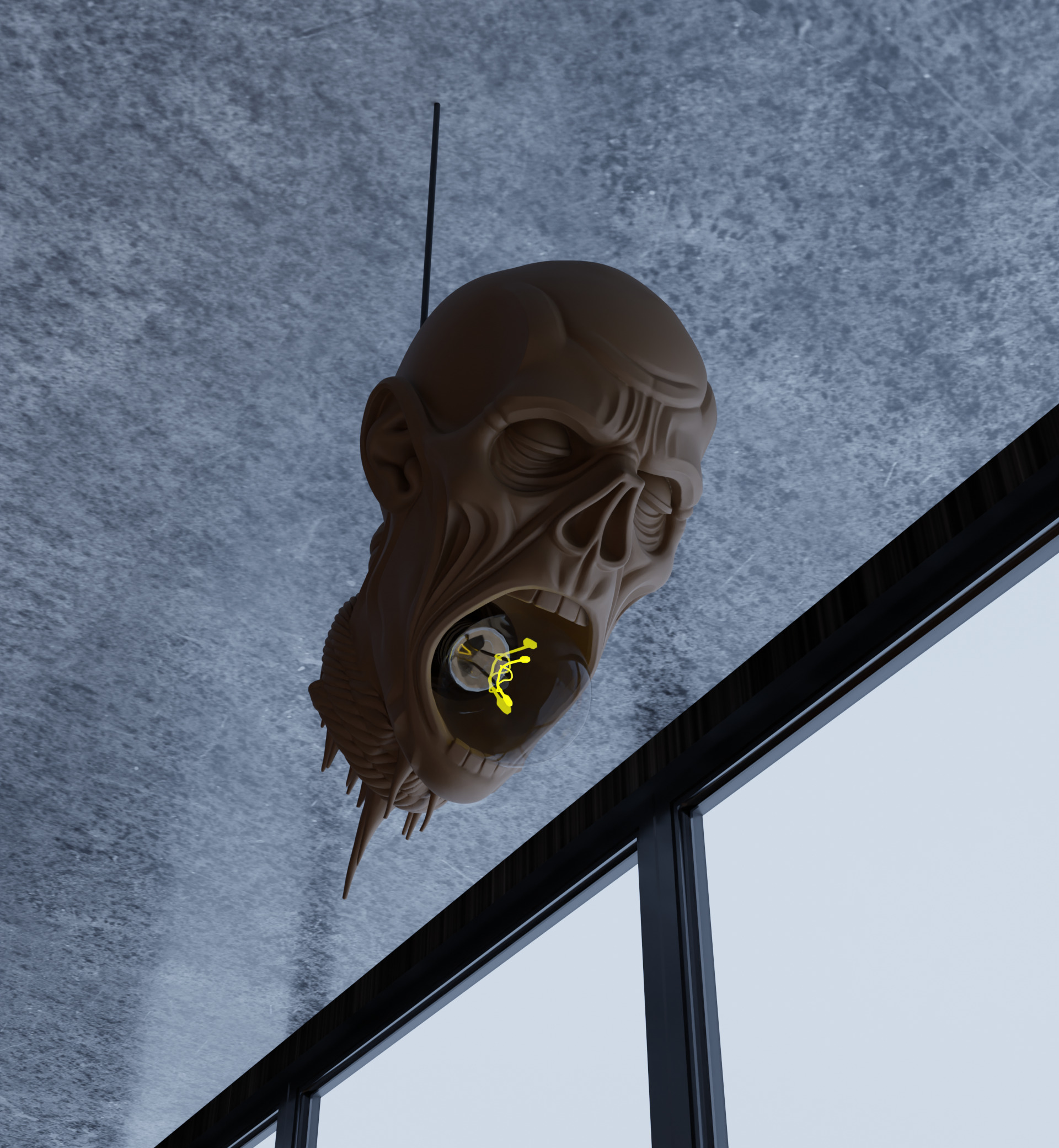 Last Light Hanging Zombie Horror Lamp 3D print model_4