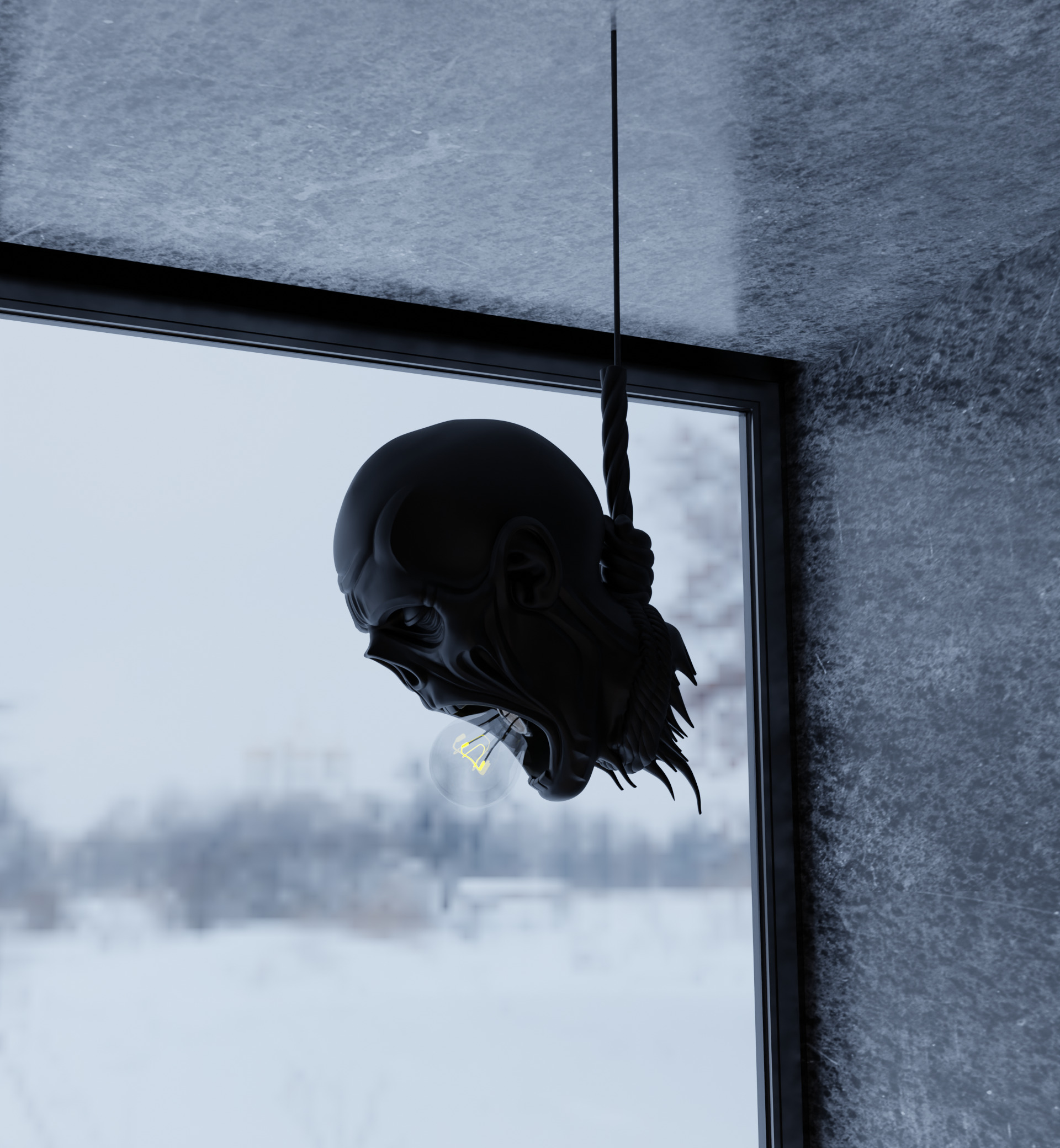 Last Light Hanging Zombie Horror Lamp 3D print model_5