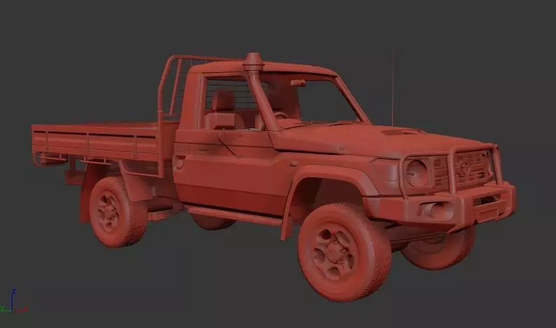Toyota Land Cruiser J70 SingleCab AlloyTray 2008 3D print model_0