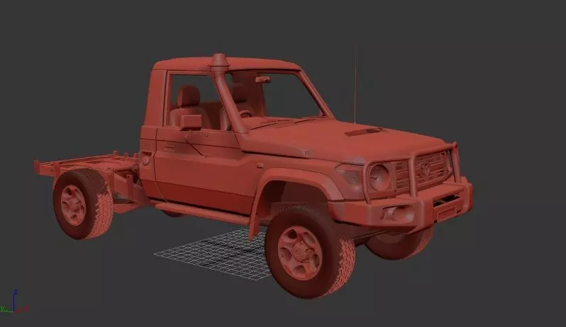 Toyota Land Cruiser J70 SingleCab Chassis 2008 3D print model_0