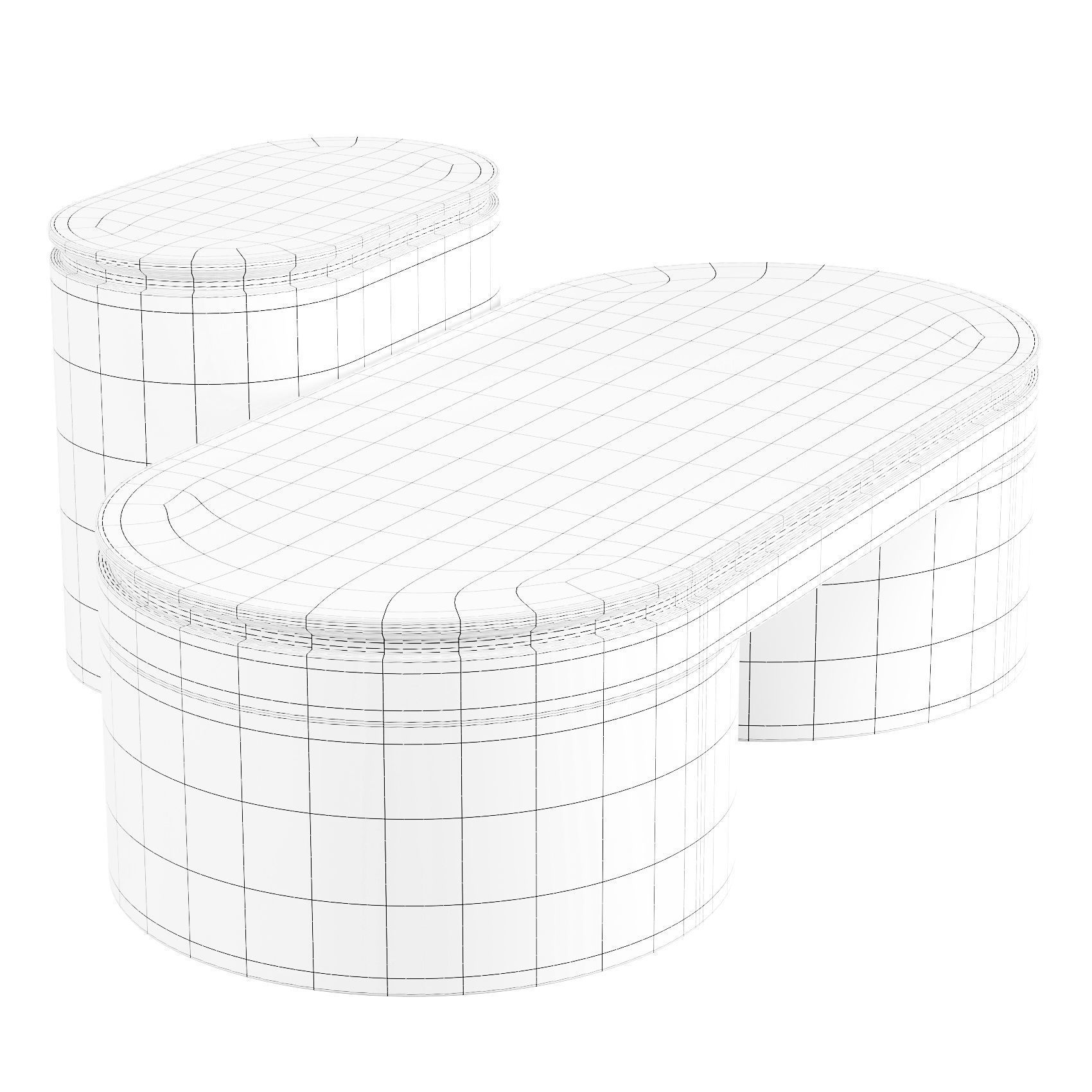 GlobeWest Pluto Oval - Coffee and Side Table 3D model_7