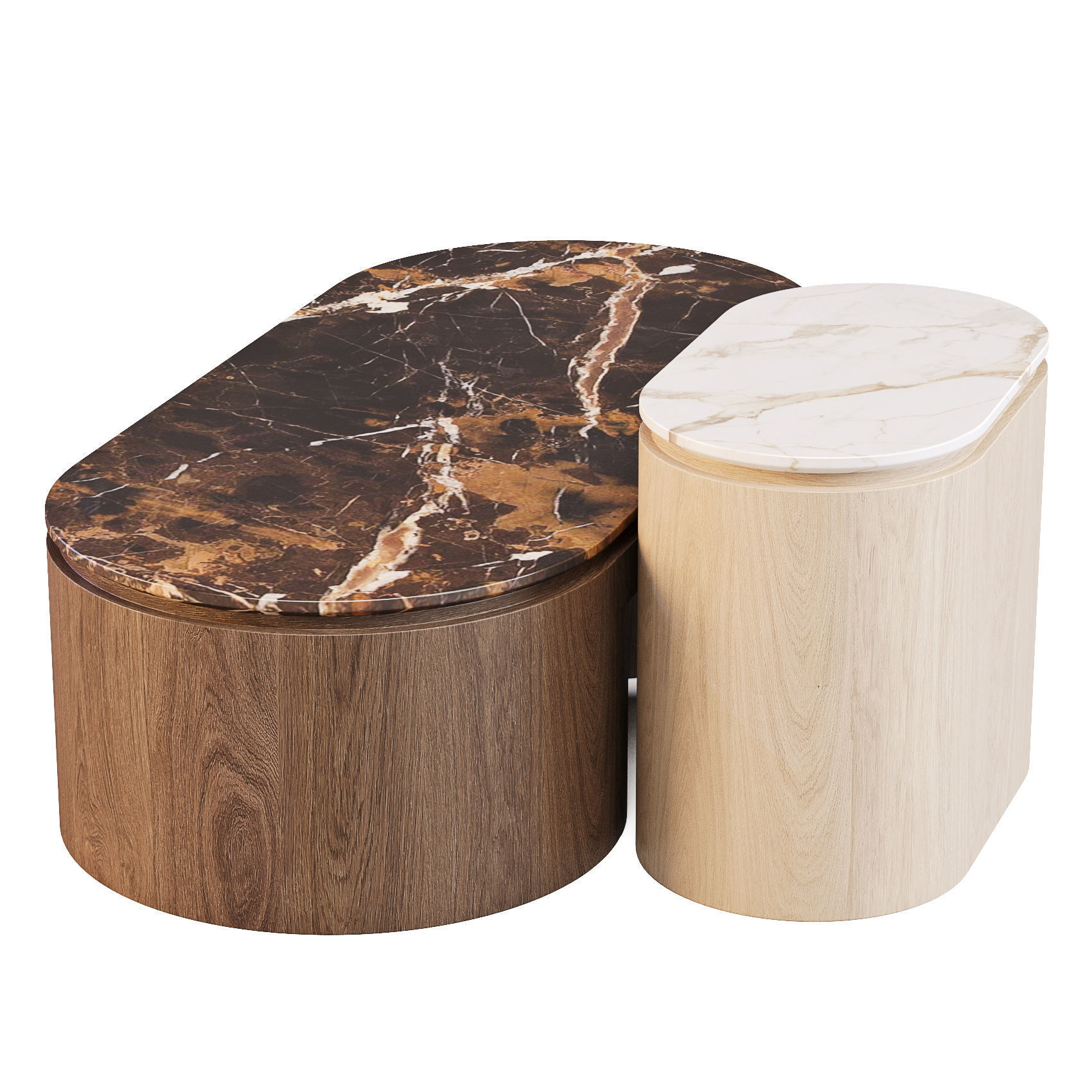 GlobeWest Pluto Oval - Coffee and Side Table 3D model_5