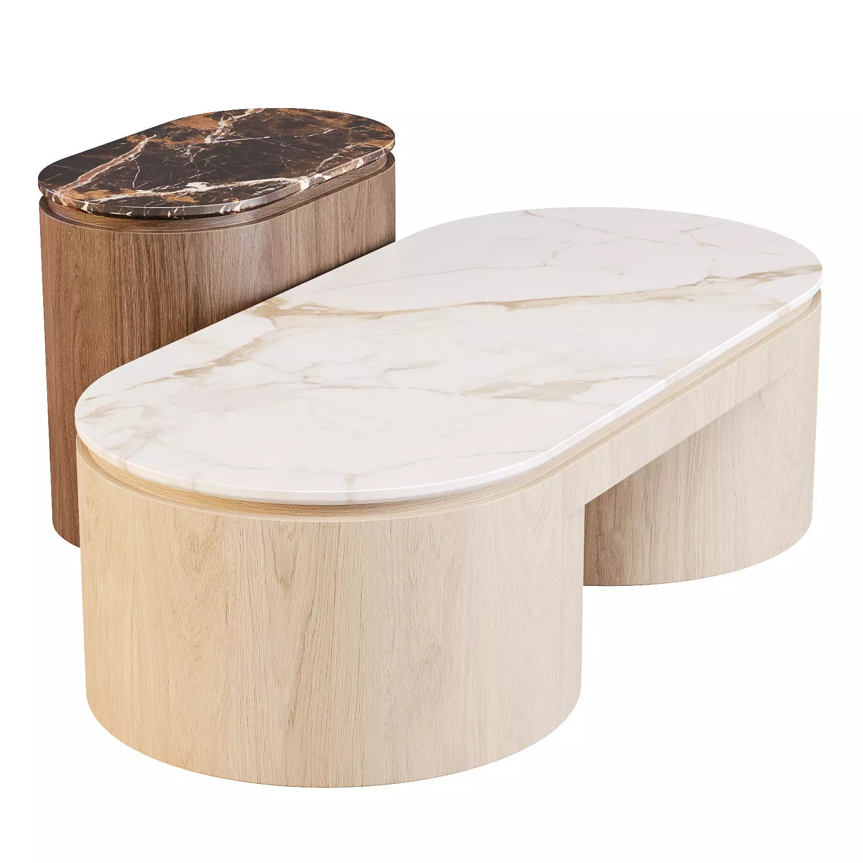 GlobeWest Pluto Oval - Coffee and Side Table 3D model_0