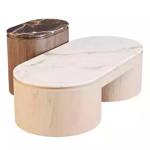 GlobeWest Pluto Oval - Coffee and Side Table 3D model