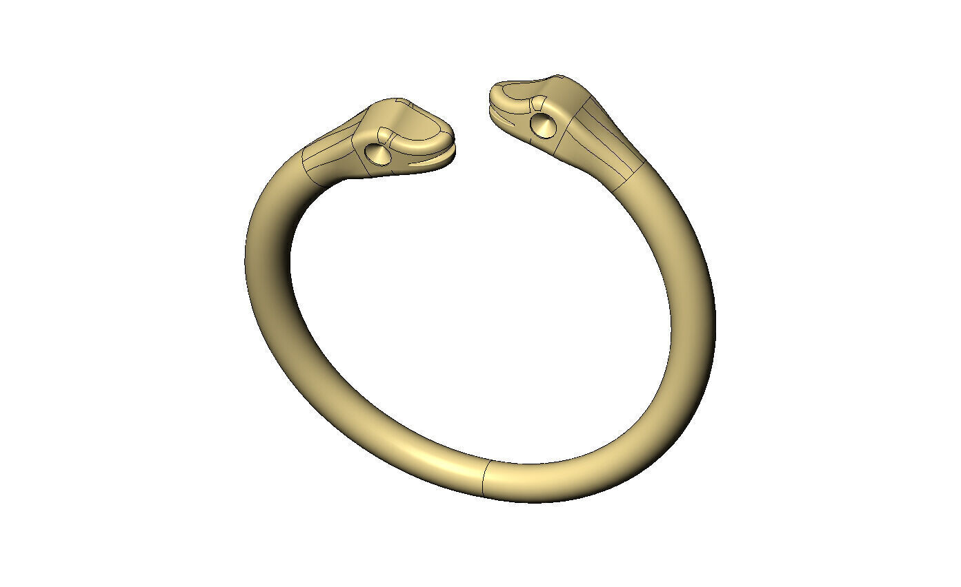 Double bypass diamond eyes minimalist serpent US size 6to10 3D print model_9