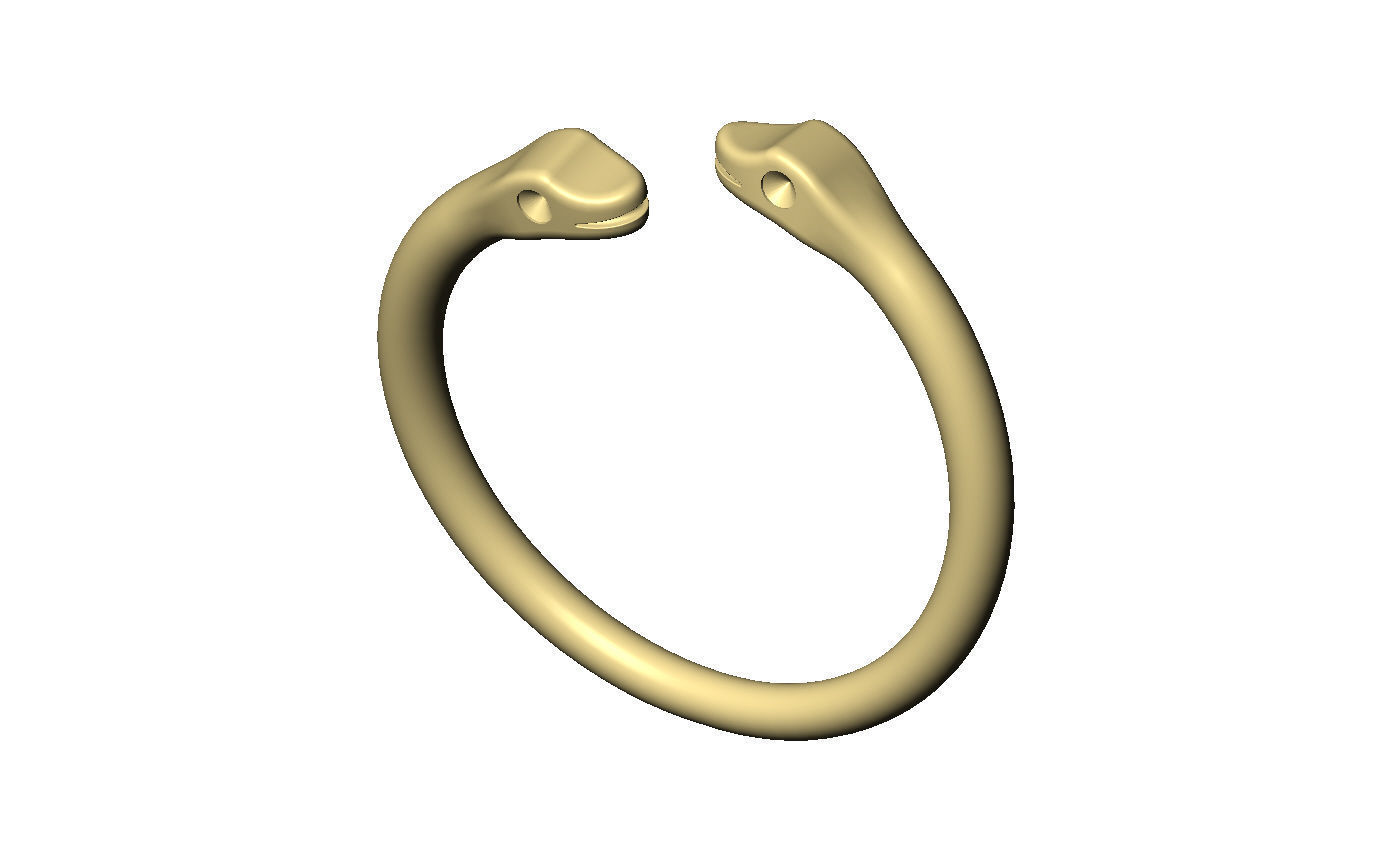 Double bypass diamond eyes minimalist serpent US size 6to10 3D print model_6