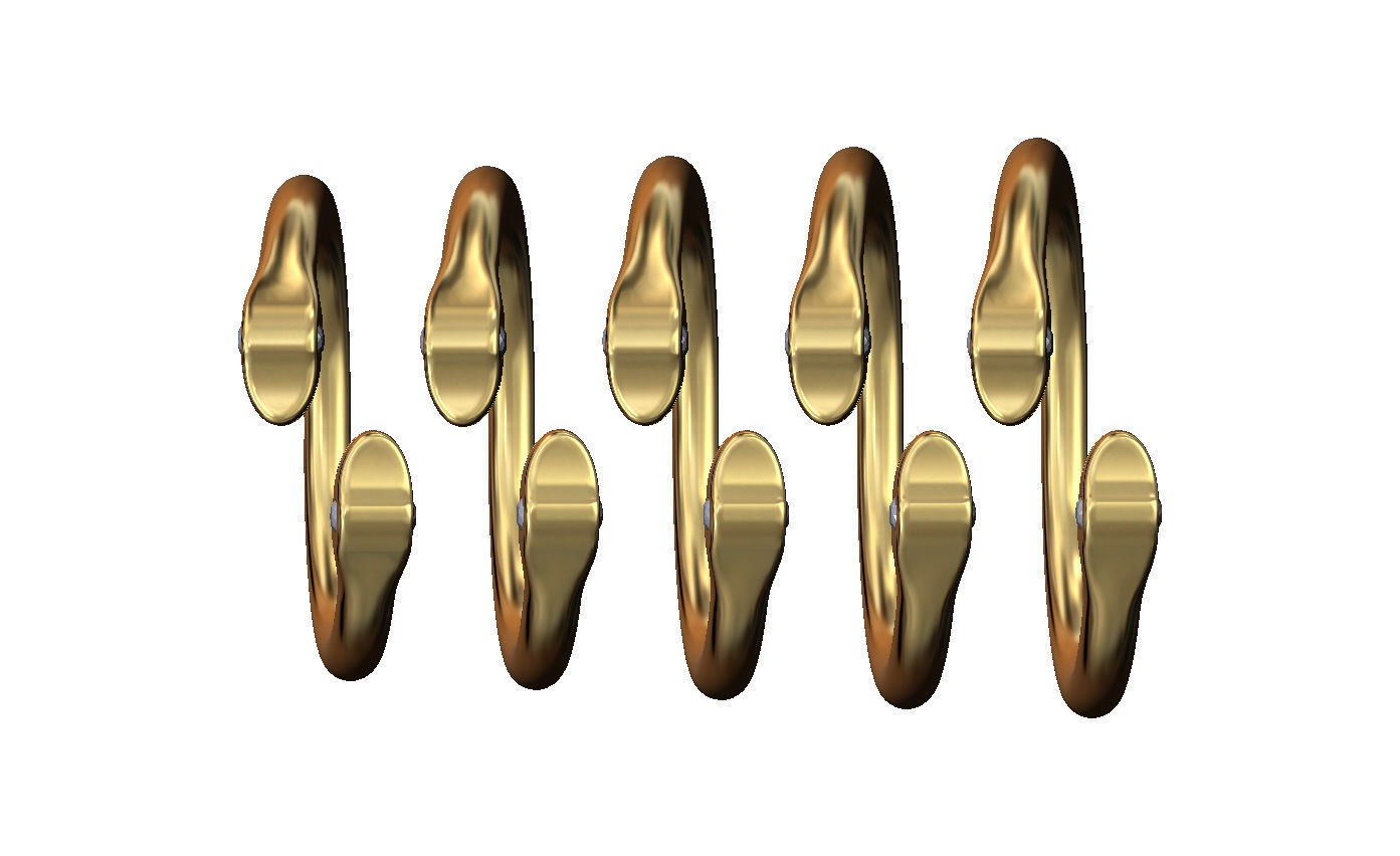 Double bypass diamond eyes minimalist serpent US size 6to10 3D print model_3