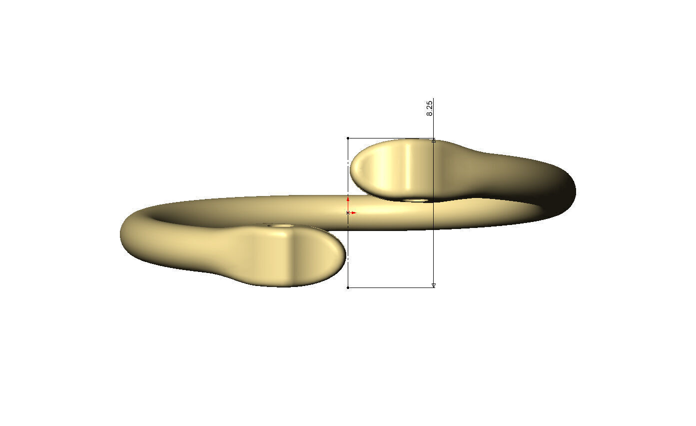 Double bypass diamond eyes minimalist serpent US size 6to10 3D print model_8