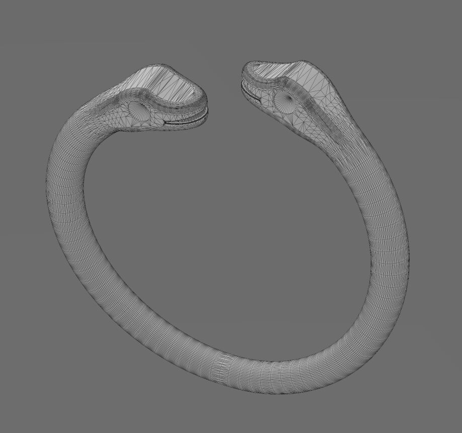 Double bypass diamond eyes minimalist serpent US size 6to10 3D print model_16