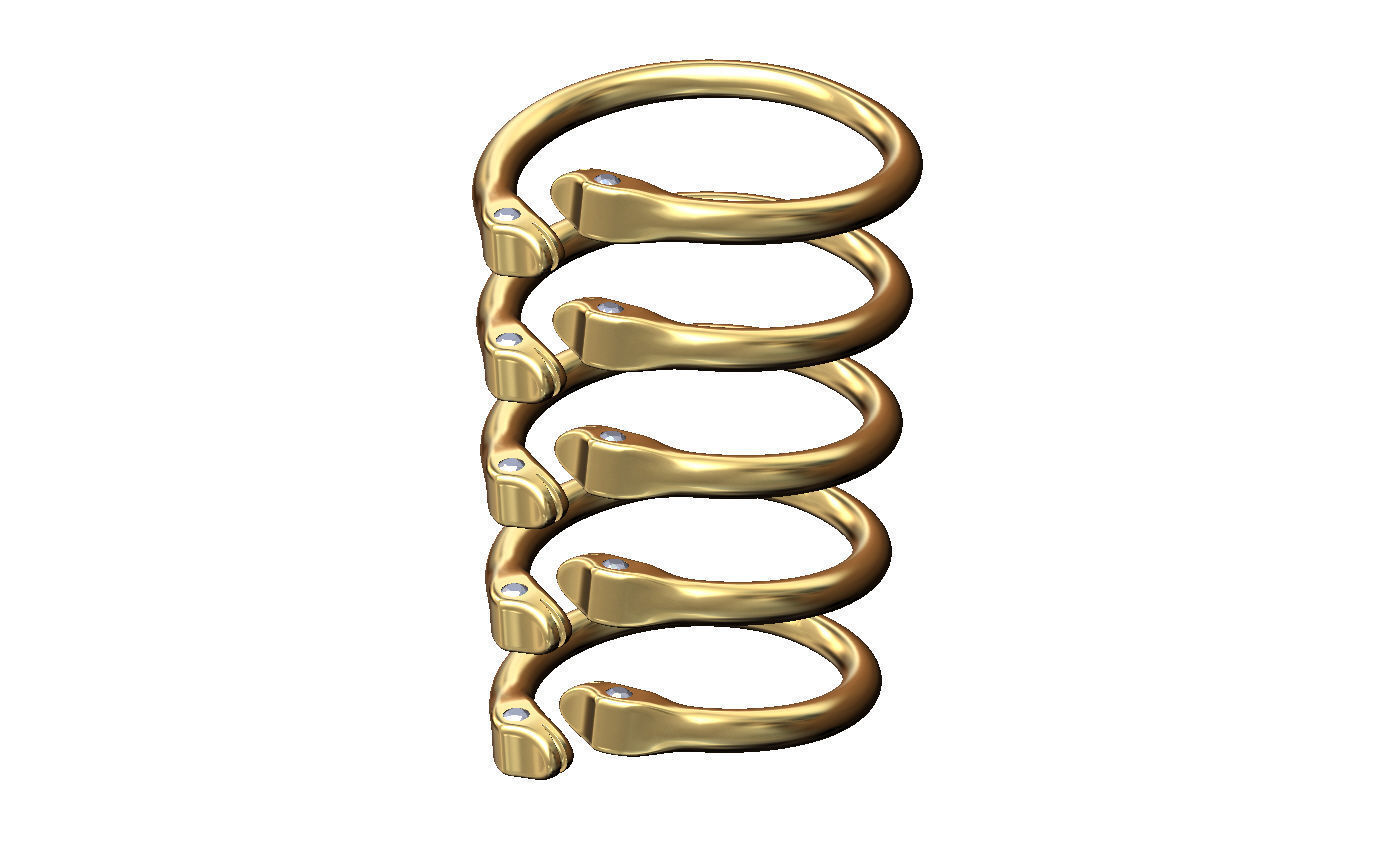 Double bypass diamond eyes minimalist serpent US size 6to10 3D print model_1