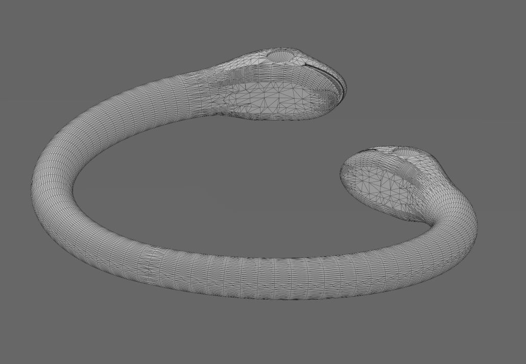 Double bypass diamond eyes minimalist serpent US size 6to10 3D print model_17
