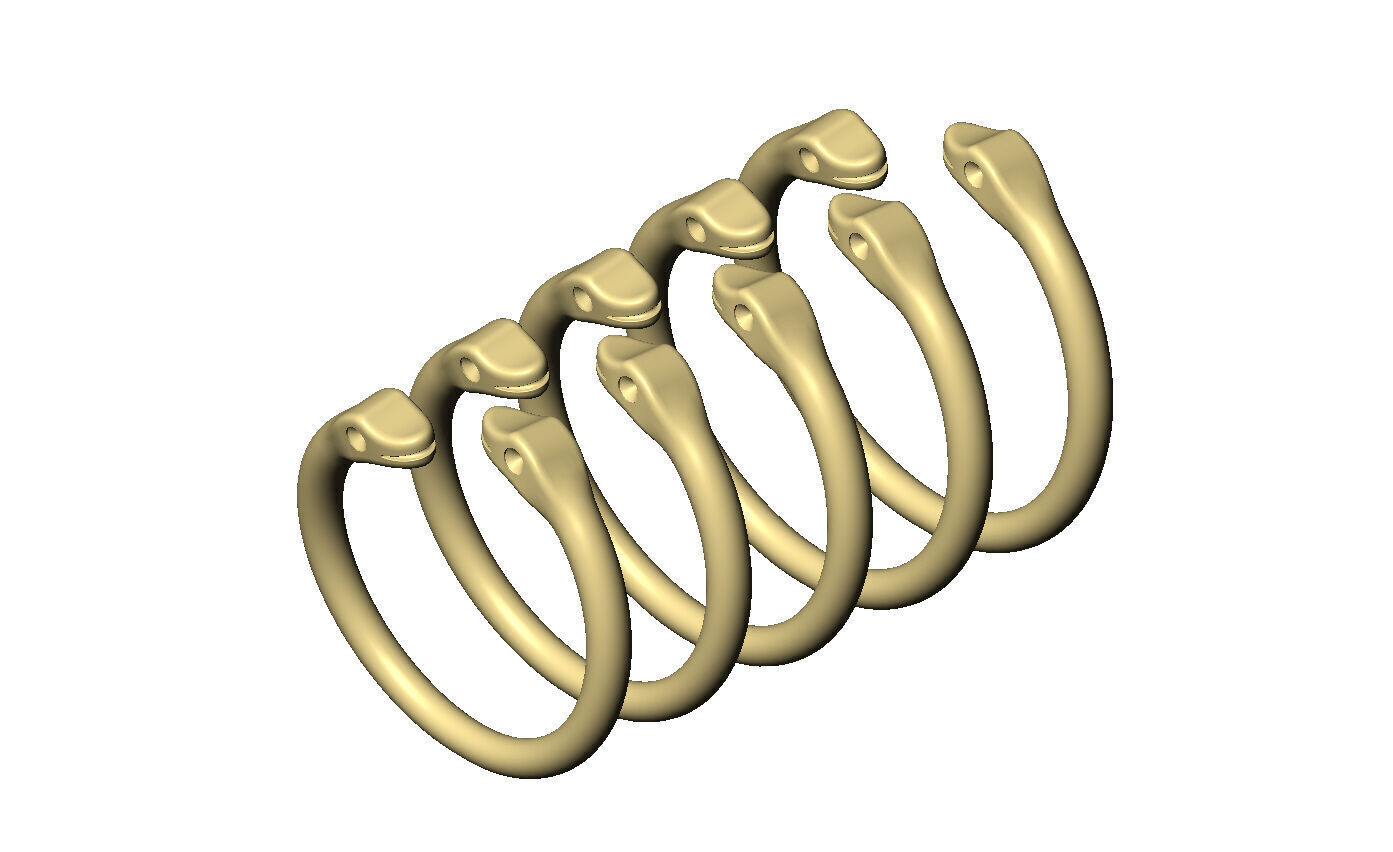 Double bypass diamond eyes minimalist serpent US size 6to10 3D print model_5