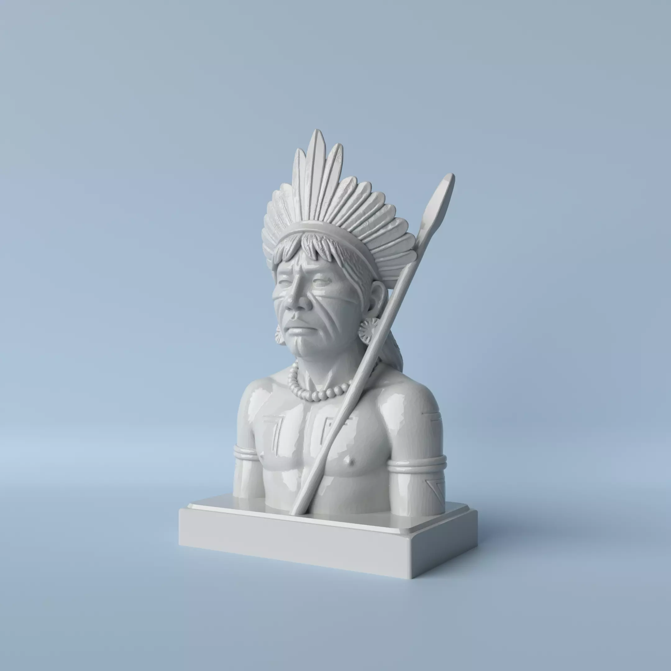 Noble Ancestor Elegant Indigenous Bust 3D print model