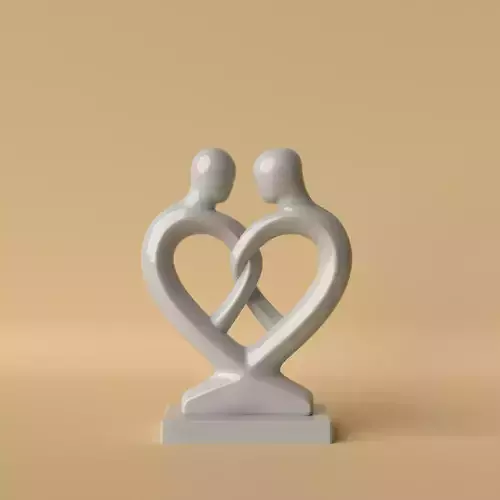Minimalist Heart with Loving Couple