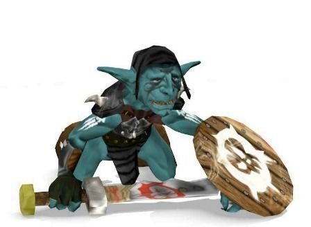 Goblin warrior set Low-poly 3D model_1