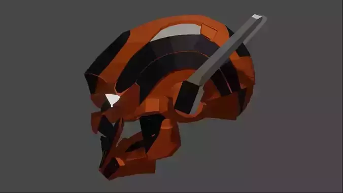 RTX-3000 Orange Helmet Low Poly 3D print model
