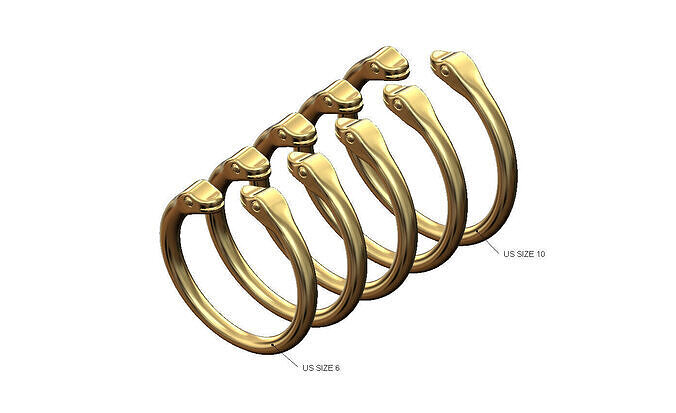 Double bypass minimalist serpent US size 6to10 3D print model