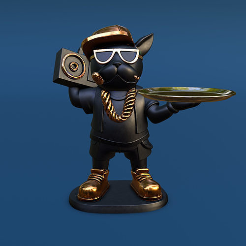 Hip Hop Style French Bulldog Butler 3D print model