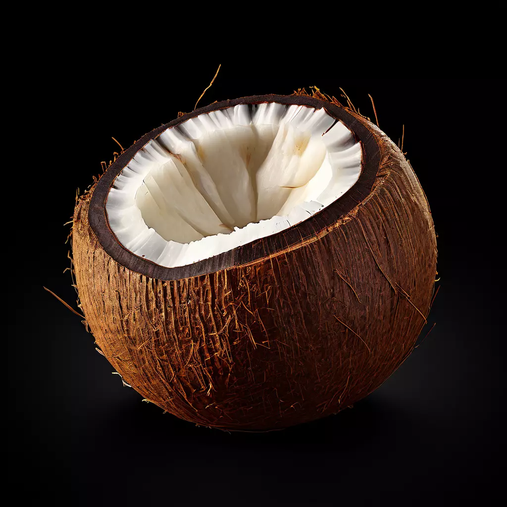 Realistic Half Cut Coconut 3D Model Low-poly 3D model_0