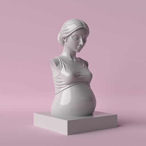 Minimalist Pregnant Woman Sculpture 3D print model