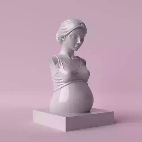 Minimalist Pregnant Woman Sculpture
