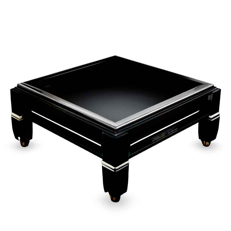Modern Black Glass Coffee Table Low-poly 3D model_4