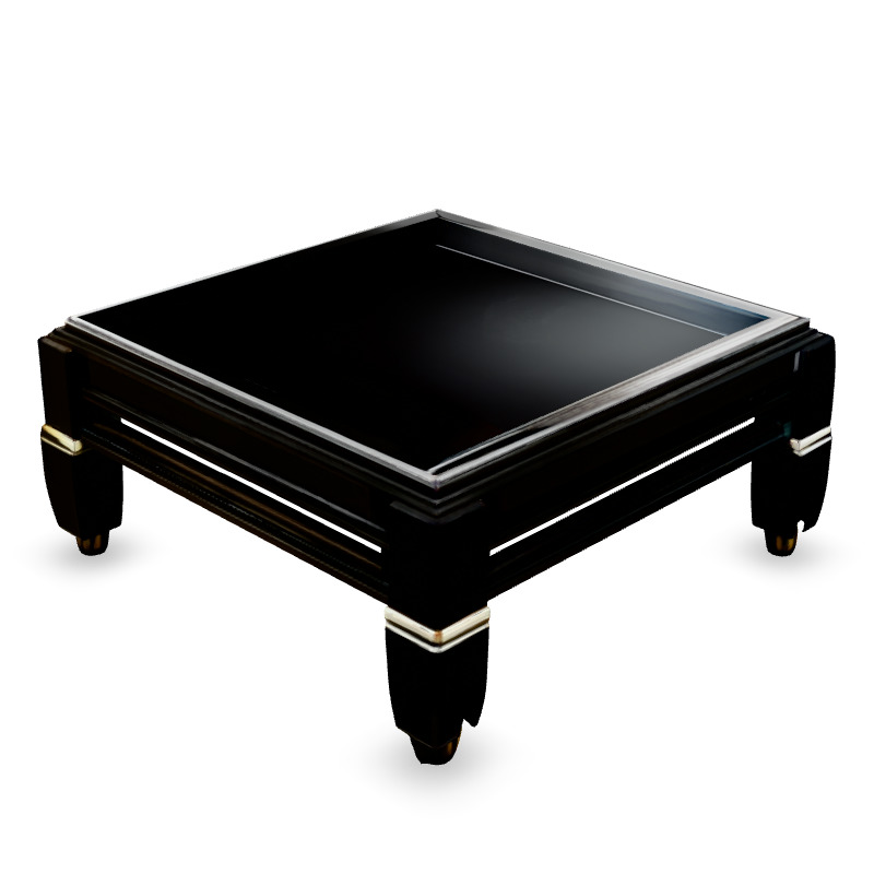 Modern Black Glass Coffee Table Low-poly 3D model_1
