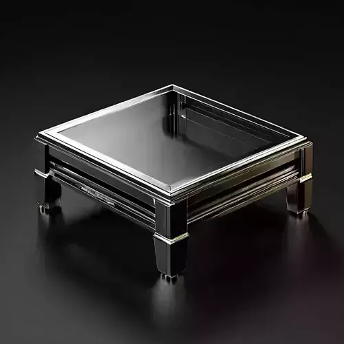 Modern Black Glass Coffee Table Low-poly 3D model