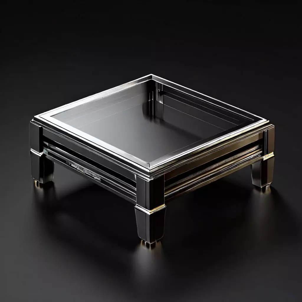 Modern Black Glass Coffee Table Low-poly 3D model_0