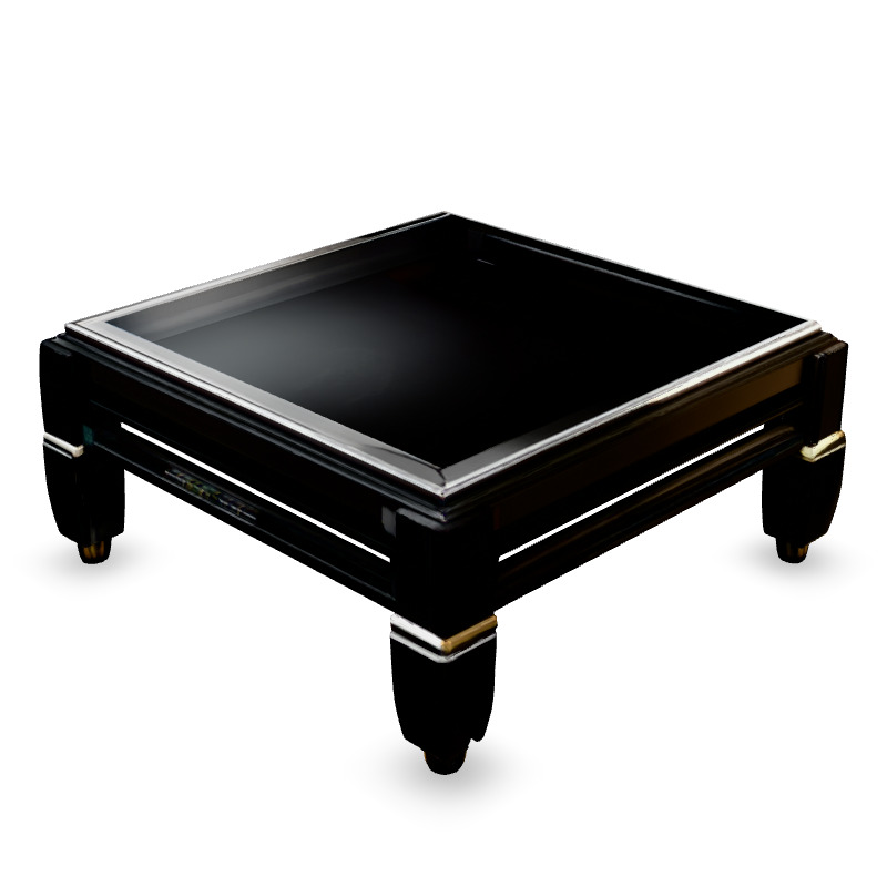 Modern Black Glass Coffee Table Low-poly 3D model_5