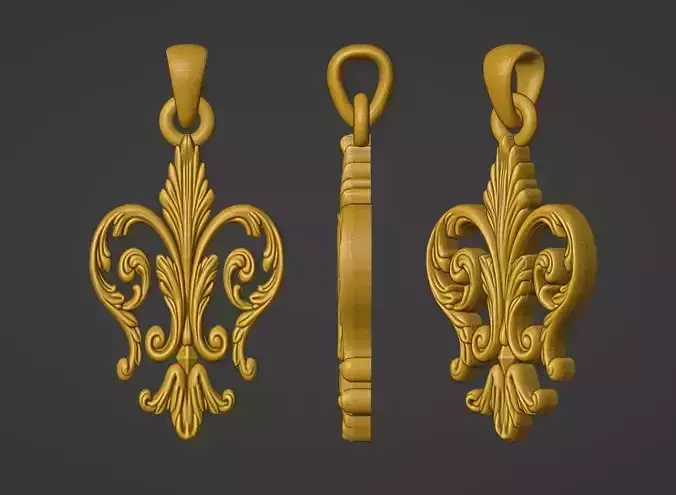 Floral Fleur De Liss Necklace Design