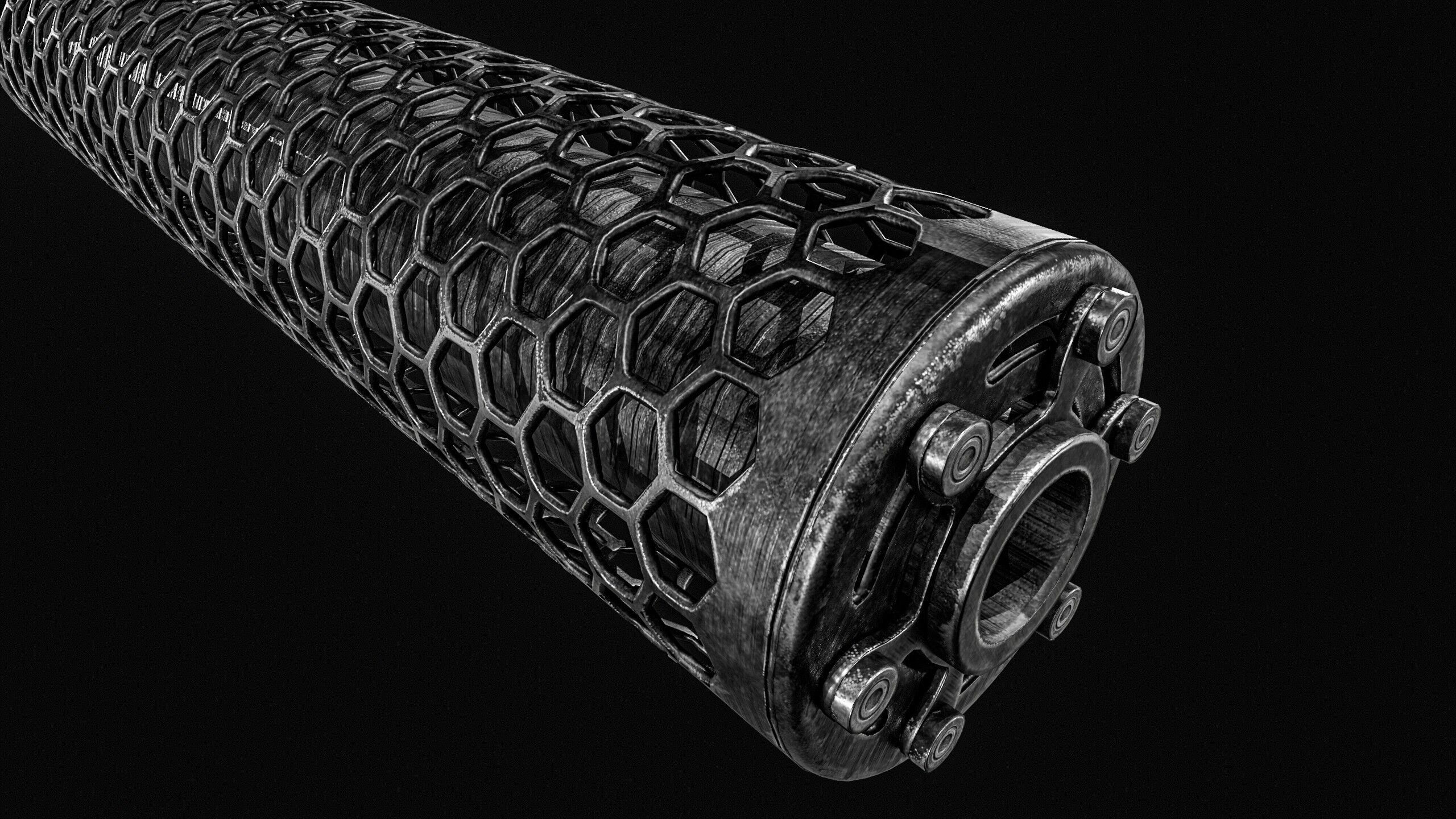 Advanced Silencer 2 pack Low-poly 3D model_7