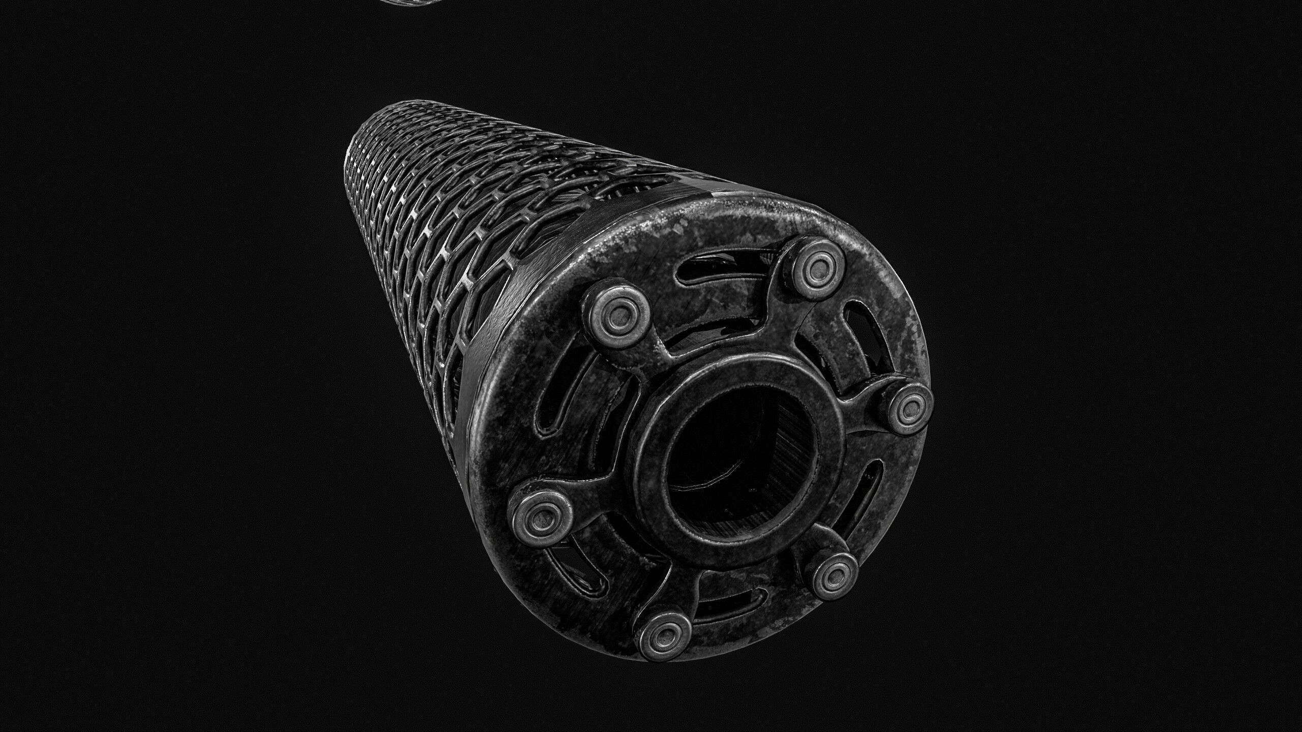 Advanced Silencer 2 pack Low-poly 3D model_10