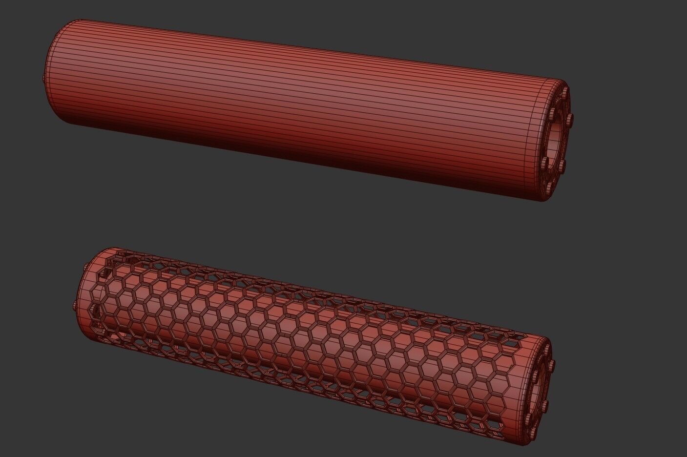 Advanced Silencer 2 pack Low-poly 3D model_28