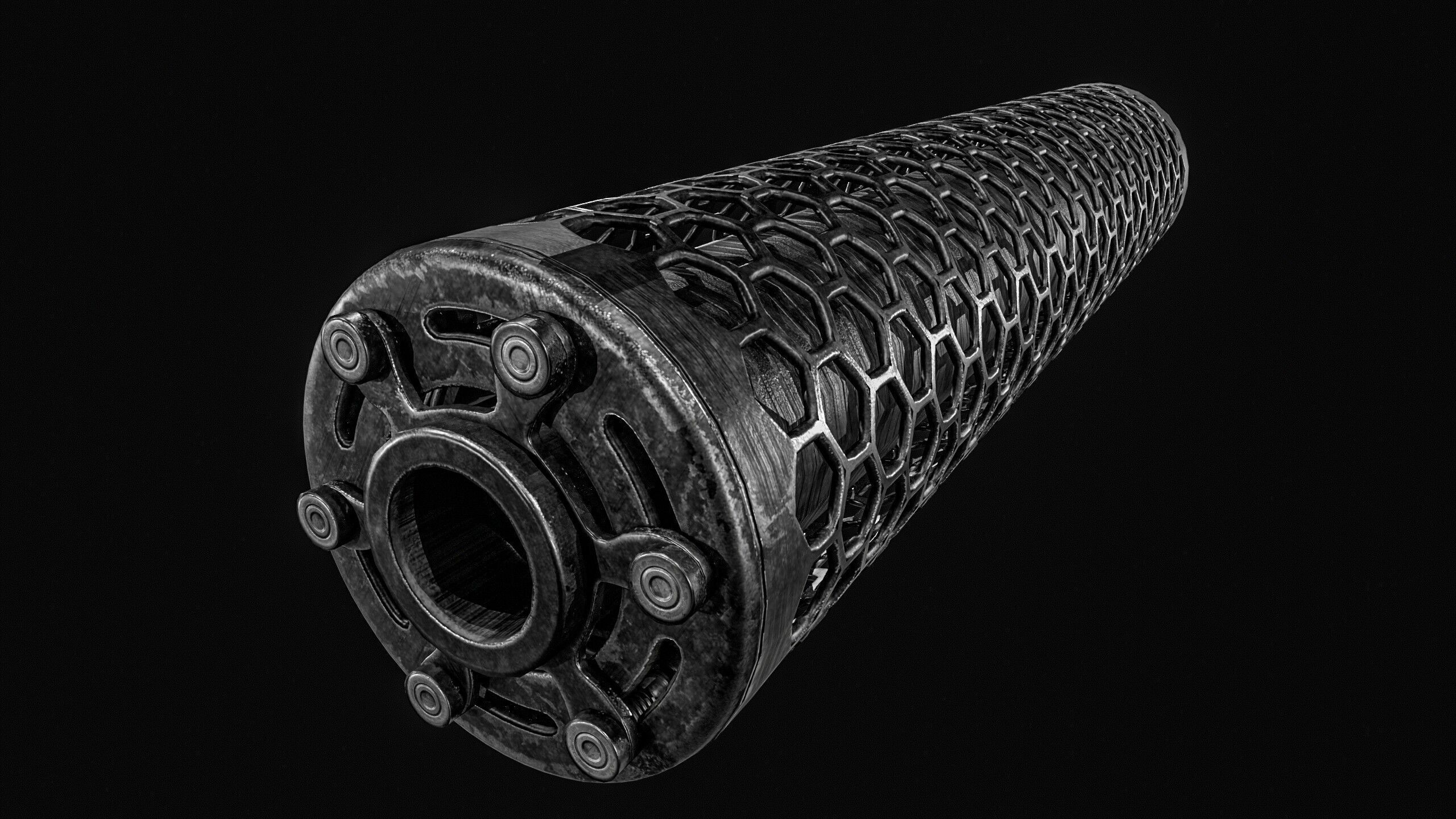 Advanced Silencer 2 pack Low-poly 3D model_6