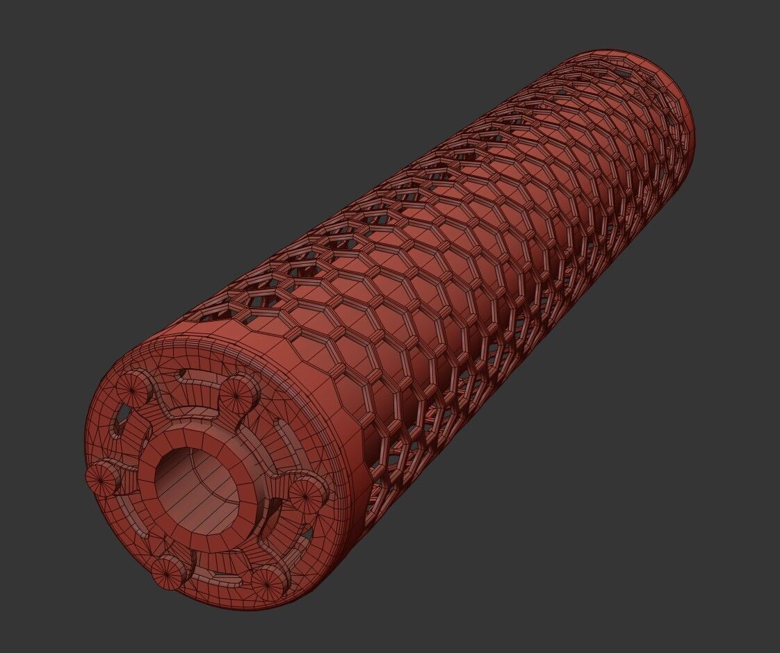 Advanced Silencer 2 pack Low-poly 3D model_26